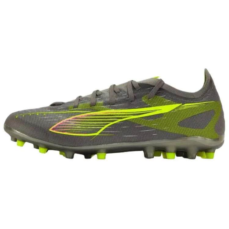 PUMA Ultra 5 Match MG Multi Ground Artificial Turf Abrasion Resistant Soccer Shoes Men's Gray Yellow