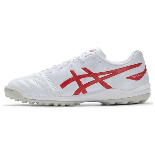 ASICS TF Turf Artificial Turf Abrasion Resistant Soccer Shoes Men's White Red