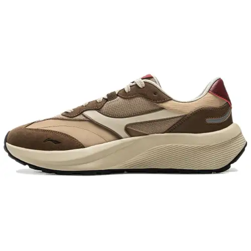 Li Ning Zhongning M500 Cushioning Slip Resistant Abrasion Resistant Support Low top Casual Shoes Men's Beige Brown