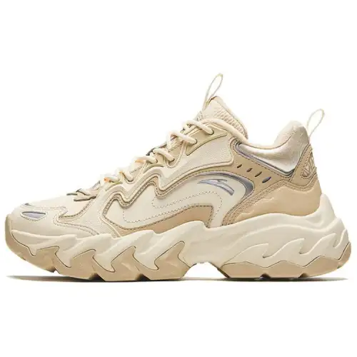 Anta Rock, Fleece Lined Comfortable Fashion Slip Resistant Thermal Mid top Casual Shoes Women's Beige Brown Silver