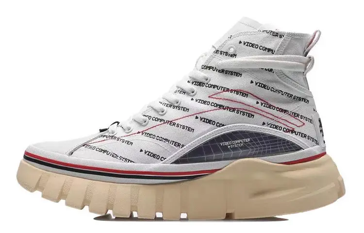 Li Ning Wave BOOT Comfortable Slip Resistant Coverage Slip Resistant Coverage High top Casual Shoes Unisex White
