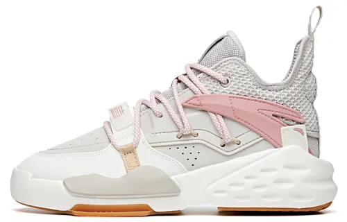 Anta Bastard Mid top Skateboard Shoes Women's White Gray Pink