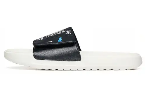 Anta Life Collection Rubber Sole Slide Slippers Men's Black White