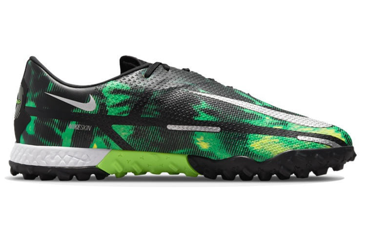 Унисекс футбольные бутсы Nike Phantom GT 2 SW TF (зелено-черные) — Зелёный / чёрный — фото 2