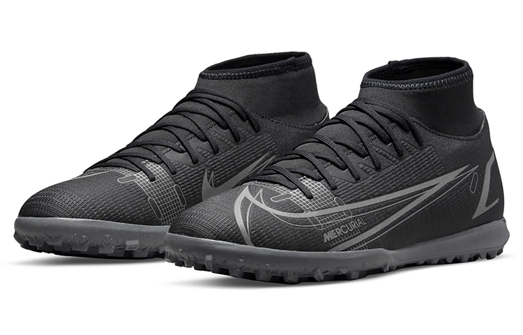 Мужские кроссовки Nike Mercurial Superfly 8 14 Club TF (черно-серые) — Чёрный / серый — фото 3