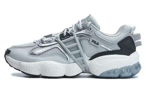 FILA LADDER Textile, Synthetic Leather Low top Casual Shoes Men's Silver Gray