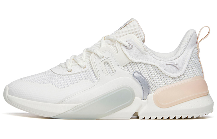 ANTA Rubik's Cube Casual Shoes Women's Low Top Ivory White/Shade 1 Gray/Dust Brown