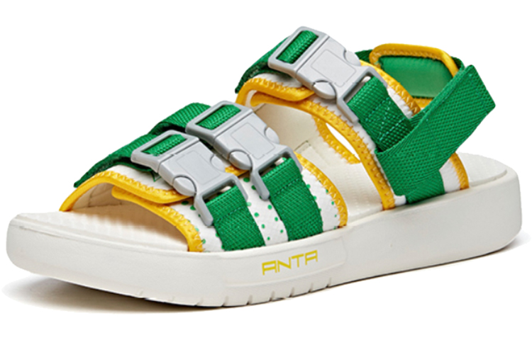 Мужские шлепанцы Anta Sprite Slides (бело-зелено-желтые) — фото 3