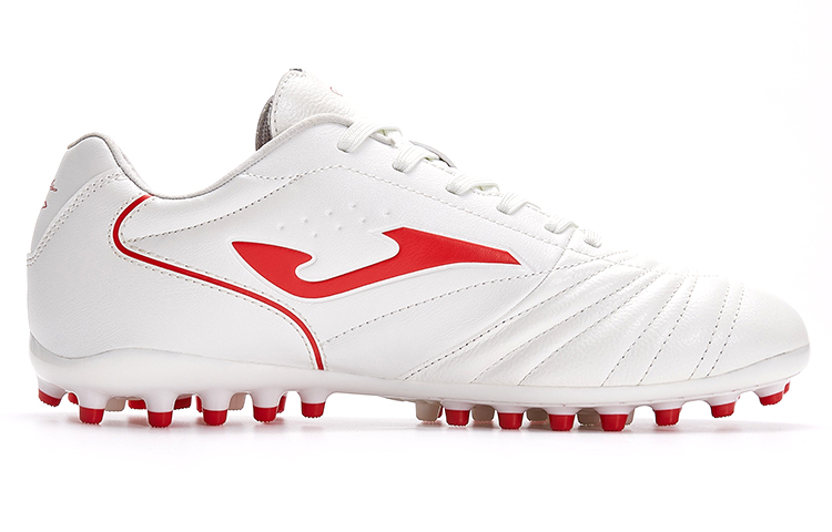 Joma Aguila MG Multi Ground Artificial Turf Kangaroo Leather Abrasion Resistant Coverage Soccer Shoes Men’s White Red