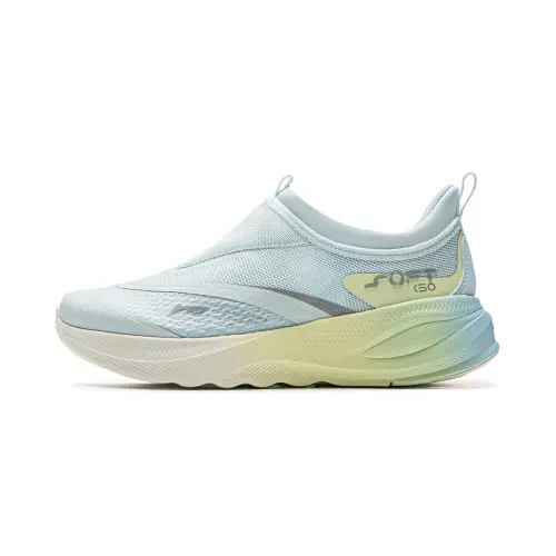 Li Ning SOFT GO 2 Cushioning Slip Resistant Abrasion Resistant Breathable Lightweight Low top Casual Shoes Women's Blue