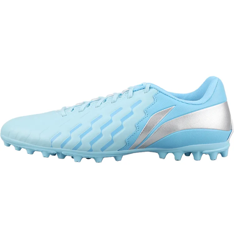Li Ning MG Multi Ground Artificial Turf Cushioning Slip Resistant Soccer Shoes Men's Blue