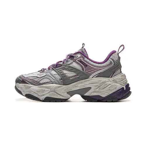 Li Ning Brown Sugar 2 Cushioning Slip Resistant Abrasion Resistant Support Low top Casual Shoes Women's Gray Purple