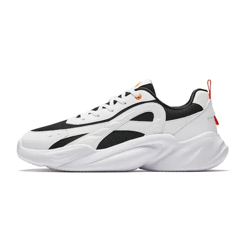 Anta Cushioning Breathable Cushioning Breathable Low top Casual Shoes Men's Black White