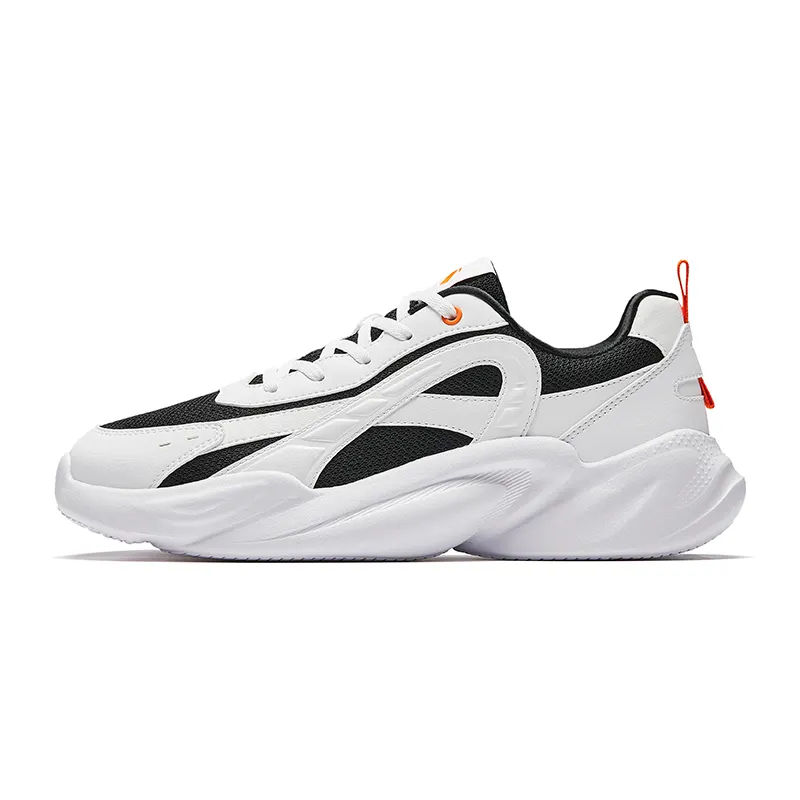 Anta Cushioning Breathable Cushioning Breathable Low top Casual Shoes Men's Black White
