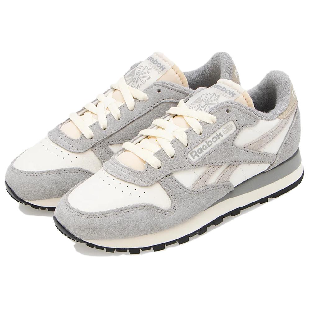 Кеды Reebok Classic Leather (серо-белый) — фото 3