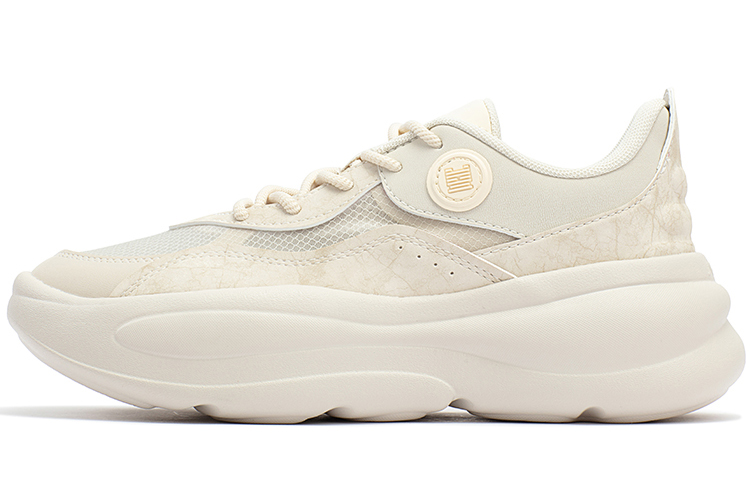 361° Mesh, Synthetic Leather Cushioning Slip Resistant Abrasion Resistant Low top Sports Casual Shoes Women's Oat Milk