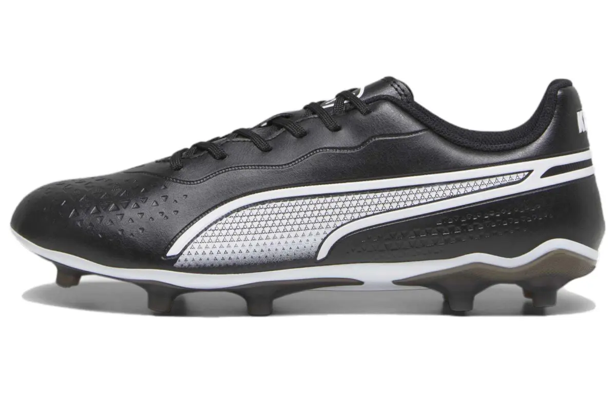 PUMA King Comfortable FG Rubber Long Studs AG Rubber Short Studs Soccer Shoes Unisex Black White