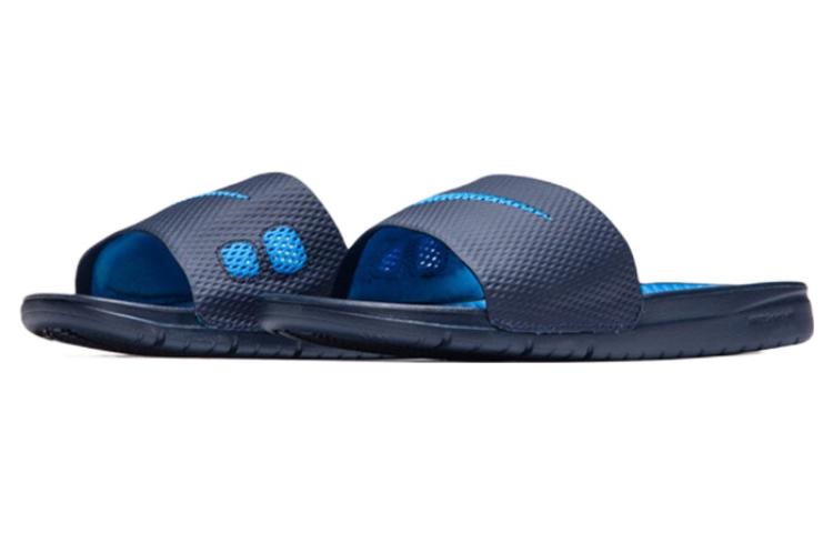 Шлепанцы Nike Benassi Solarsoft Slide (черно-синие) — фото 3