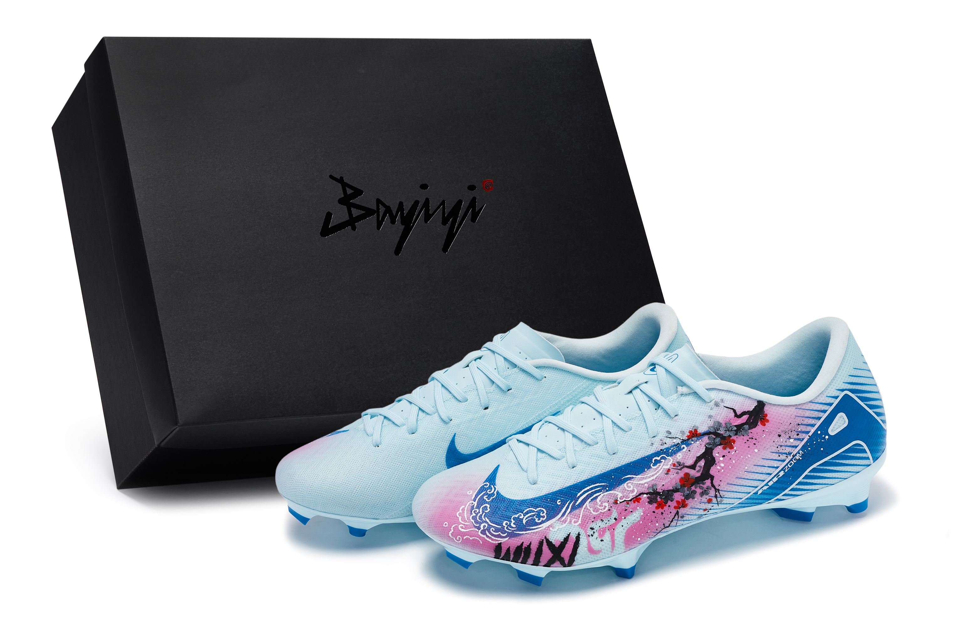 Nike Mercurial Vapor 16 Abrasion Resistant Soccer Shoes Unisex Blue Pink