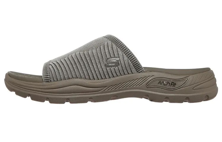 Skechers Arch Fit Motley Rubber Sole Quiet Slide Slippers Men's Taupe