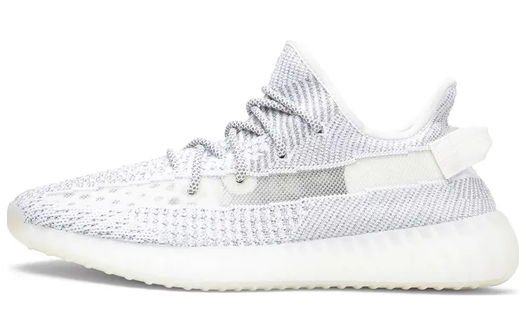 Adidas Originals Yeezy Boost 350 V2 Baby's Breath Static Fabric Low top Casual Shoes Men's Gray White