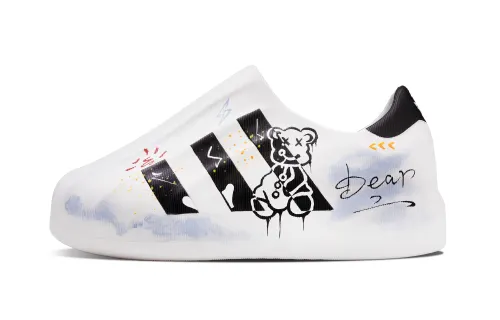 Adidas Originals AdiFOM Superstar Bear, The Chameleon Slip Resistant Low top Casual Shoes Unisex White