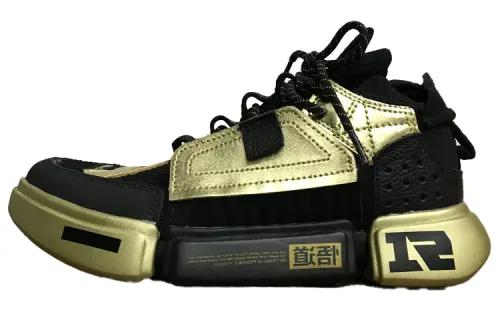 Li Ning Enlightenment Comfortable Mid top Casual Shoes Women's Black Gold