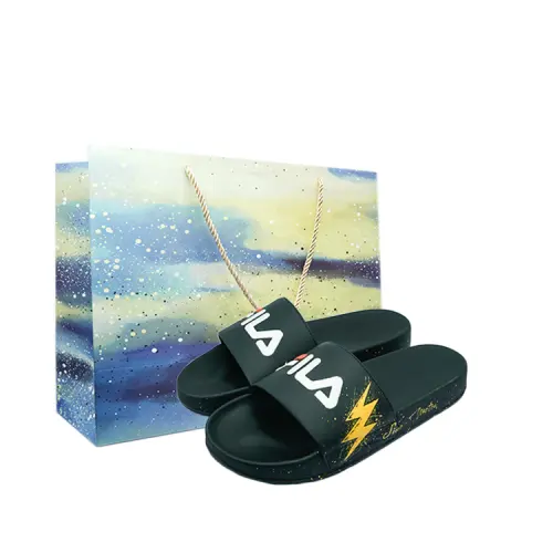FILA Drifter Graffiti Slip Resistant Slide Slippers Men's Black