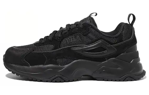 FILA Rayflide Sports Low top Casual Shoes Unisex All Black Korean Style