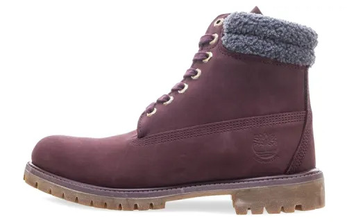 Timberland Premium 6 Inch Double Collar Waterproof 'Burgundy Nubuck'