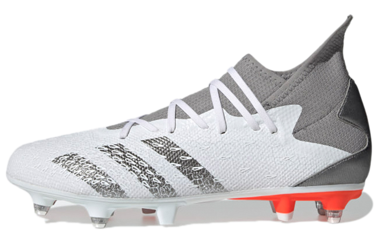 Adidas Predator Freak.3 Soft Ground Boots Slip Resistant And Abrasion Resistant Coverage Soccer Shoes Men's White Gray