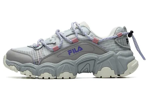FILA FUSION Fila Fashion Brand Synthetic Leather Fabric Trendy Versatile Low-top Life Casual Shoes Women's White Gray
