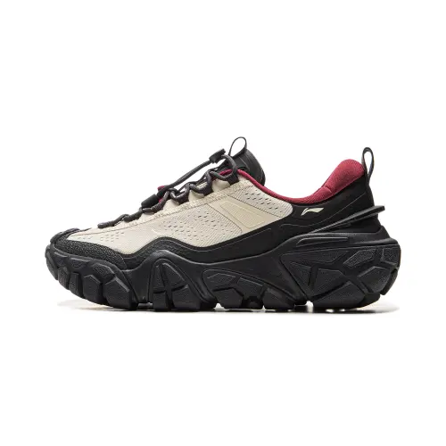 Li Ning Sand Dune Slip Resistant Abrasion Resistant Low top Casual Shoes Men's Eggnog Cream Gray Night Black
