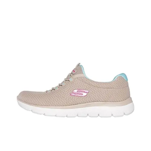 Skechers Summits Mesh Cushioning, Wear Resistant Low top Casual Shoes Women's Beige Blue