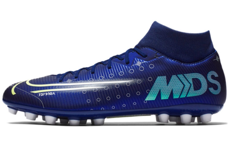 Nike Mercurial Superfly 7 Mercurial 13 comfortable mid-top AG (glue short nails) artificial grass super fiber shock-absorbing anti-slip football shoes men and women same style
