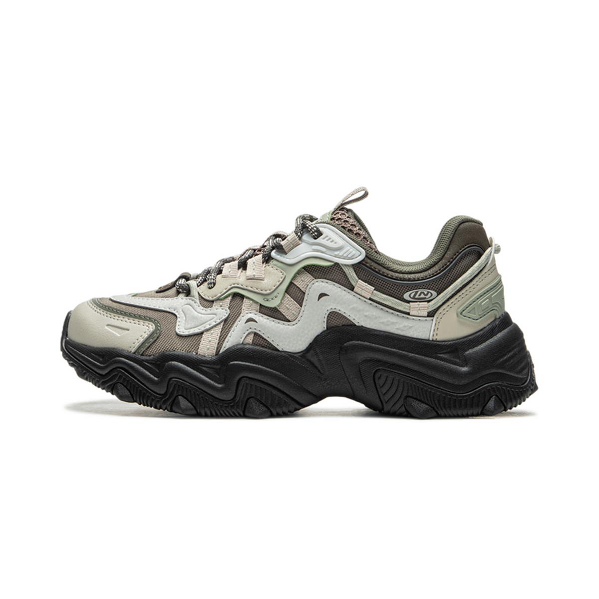 Li Ning Cat Paw Lite 2 Slip Resistant Abrasion Resistant Low top Casual Shoes Women's Brown Gray