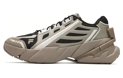 FILA FUSION TI 22 Textile, Synthetic Leather Cushioning, Wear Resistant Low top Casual Shoes Men's Brown Black