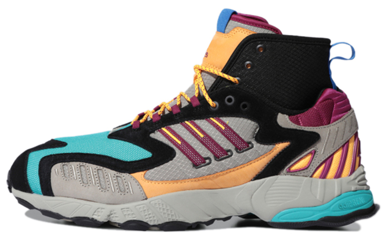 Мужские кроссовки adidas originals Torsion TRDC Mid (черно-серо-оранжево-синие) — Чёрный / серый / оранжевый / синий — фото 1