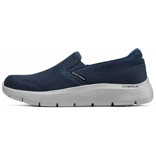 Skechers Go Walk Fle Textile, Synthetic Leather Breathable Thermal Low top Casual Shoes Men's Marine Blue