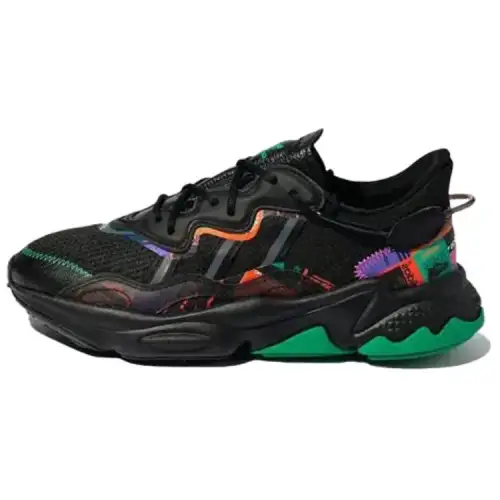 Adidas Originals Ozweego Casual Shoes 'Black Green Multi Color'