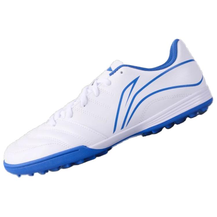 Li Ning TF Turf Artificial Turf Cushioning Slip Resistant Abrasion Resistant Soccer Shoes Unisex White Blue