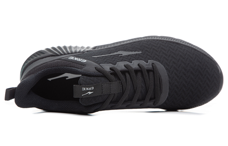 Erke Fabric Cushioning Slip Resistant Abrasion Resistant Low top Running Shoes Men’s Black