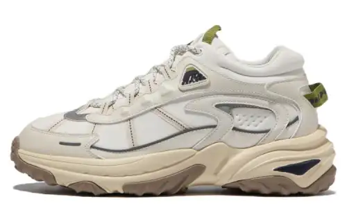 FILA Explorer Rock Blunt Textile, Leather Low top Casual Shoes Unisex Beige Korean Style