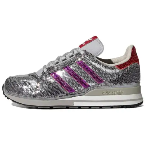 Adidas Originals ZX 500 Casual Shoes Women's Low Top Silver/Red/White/Gray