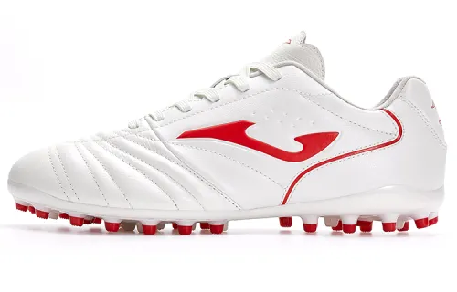 Joma Aguila MG Multi Ground Artificial Turf Kangaroo Leather Abrasion Resistant Coverage Soccer Shoes Men's White Red