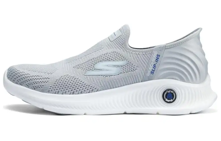 Skechers Mesh, Textile Low top Casual Shoes Men's Gray