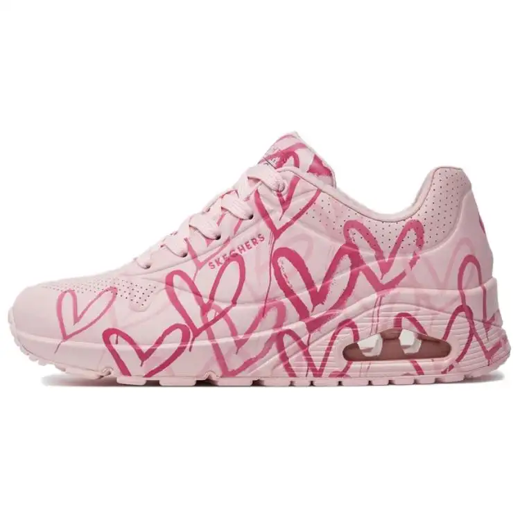 James Goldcrown x Skechers Uno Lite Cushioning, Wear Resistant Low top Casual Shoes Women's Pink