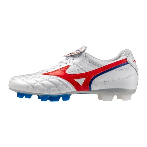 Mizuno Slip Resistant Abrasion Resistant Support Soccer Shoes Men's White Red