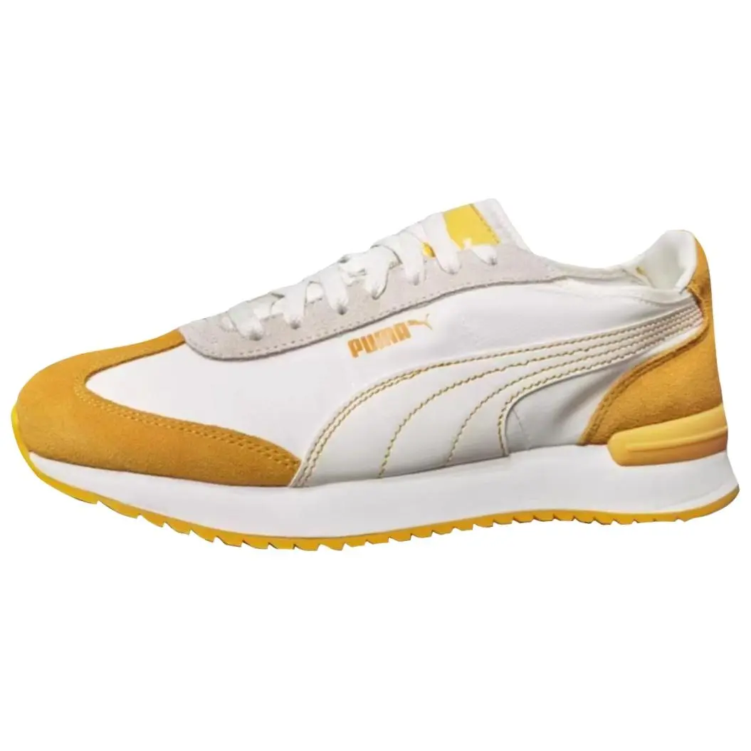 PUMA R78 Comfortable Low top Casual Shoes Unisex White Yellow
