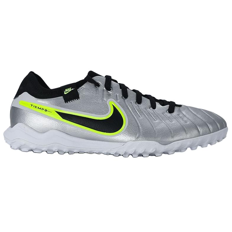 Nike Tiempo Legend 10 Pro Tf Metallic Silver Volt Black